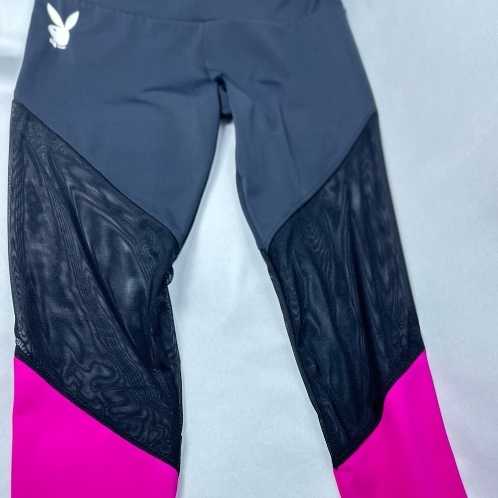 🅽🅴🆆 𝗥𝗔𝗥𝗘 𝐏𝐋𝐀𝐘𝐁𝐎𝐘 x Onzie black fuchsia 💕 mesh track legging, S/M - Picture 13 of 17